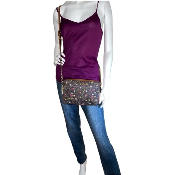 Michael Kors Jet Set Brown Multi East West Airplane Print Crossbody Bag, NWT - Picture 3 of 8